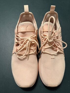 adidas Women’s Pale Pink Knit Lace-Up Sneakers